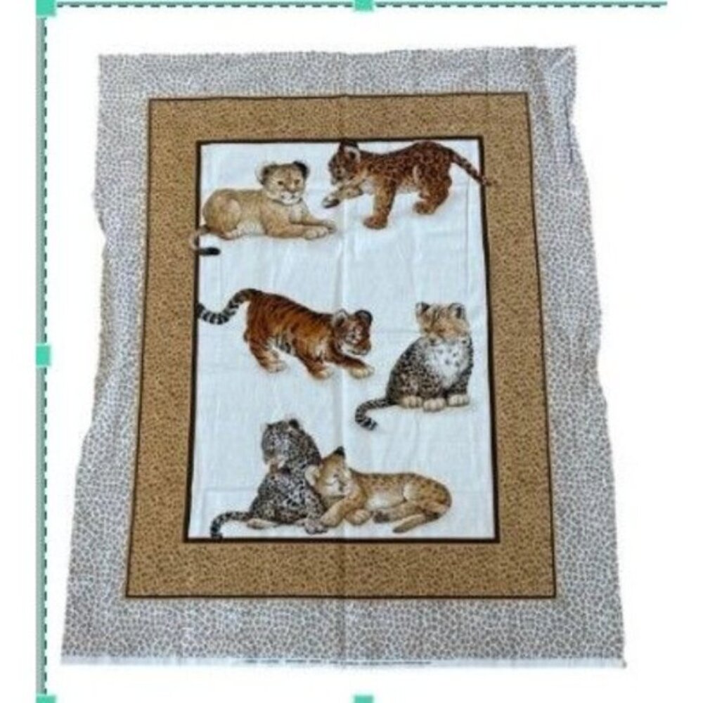 Rose  Hubble London Collection Endangered Species Fabric Panel Lions Tigers etc